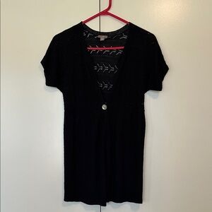 J. Jill Black Short Sleeve Knit Blouse
